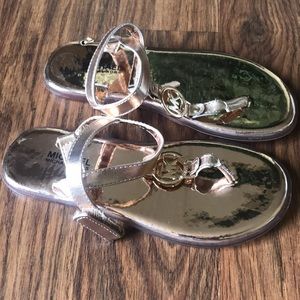 Girls Michael Kors sandals. Rose gold. Size 1